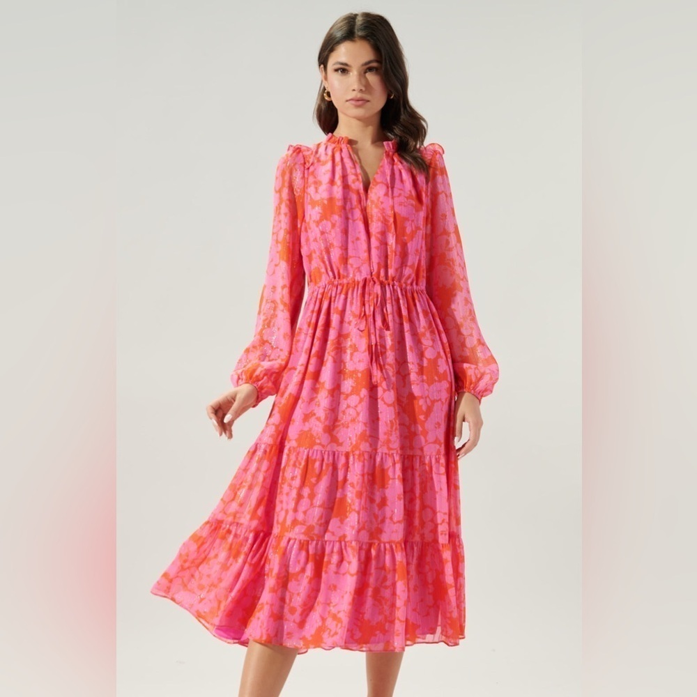 Women’s SUGARLIPS Carolina Reaper Kristen Tiered Midi Dress- Size XS